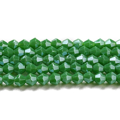 Opaque Solid Color Electroplate Glass Beads Strands EGLA-A039-P4mm-A08-1