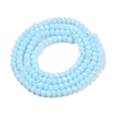 Electroplate Opaque Solid Color Glass Beads Strands EGLA-A044-P1mm-L06-1