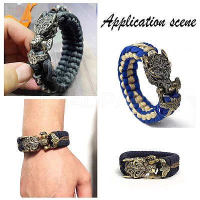 1PC Tibetan Style Wolf Shaped Brass Shackle Clasps FIND-HY0002-78-1