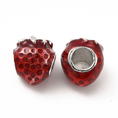 Rack Plating Alloy Enamel European Beads PALLOY-P289-45P-1