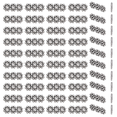 100Pcs Tibetan Style Alloy Spacer Bars TIBE-GO0001-08-1