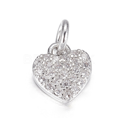 Brass Micro Pave Cubic Zirconia Charms ZIRC-P060-41-1