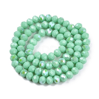 Electroplate Opaque Solid Color Glass Beads Strands EGLA-A044-P6mm-L14-1