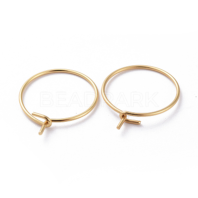 316 Surgical Stainless Steel Hoop Earrings Findings X-STAS-K146-039-20mm-G-1