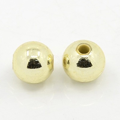 Plating Plastic Acrylic Round Beads PACR-L003-6mm-LG-1