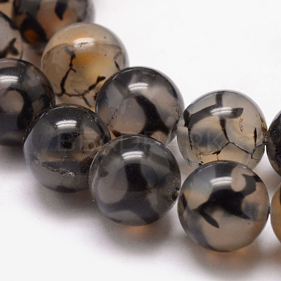 Natural Dragon Veins Agate Bead Strands X-G-K166-14-10mm-01-1