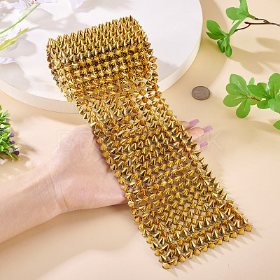 1 Yard 12-Row Resin Spike Stud Cone Flatback Punk Rock Trim Mesh Bead Craft FIND-TA0006-73B-1