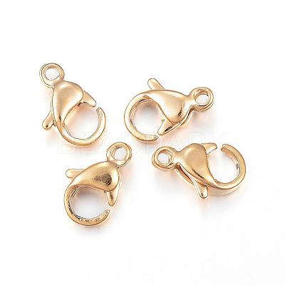 Ion Plating(IP) 304 Stainless Steel Lobster Claw Clasps STAS-H353-A-02G-1