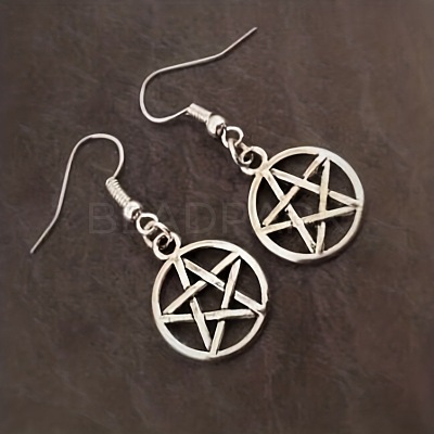 Hollow Out Star Alloy Pendant Necklaces & Dangle Earrings Sets FS-WG345ED-01-1
