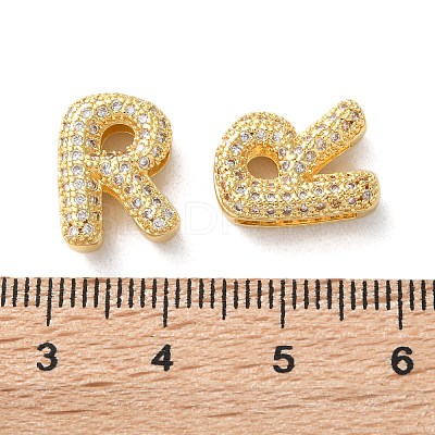 Rack Plating Brass Micro Pave Cubic Zirconia Slide Charms KK-C084-34G-R-1