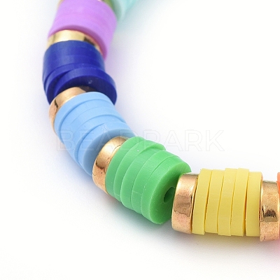 Handmade Polymer Clay Heishi Beads Stretch Bracelets BJEW-JB05160-M-1