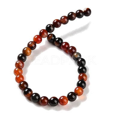 Natural Striped Agate/Banded Agate Beads Strands G-Z060-A01-A13-1