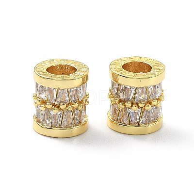 Brass Rhinestone European Beads KK-P232-17G-1