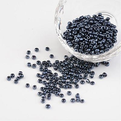 DIY Craft Beads 8/0 Opaque Colors Lustered Round Glass Seed Beads X-SEED-A012-3mm-129-1