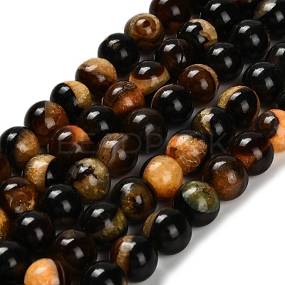 Dyed Natural Agate Beads Strands G-G203-10C-10mm-1