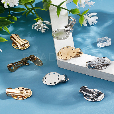 8Pcs 2 Colors 304 Stainless Steel Clip-on Earring Findings STAS-LP0001-45-1