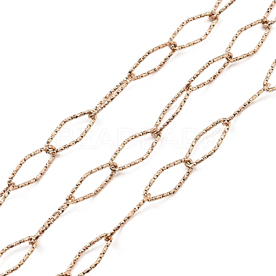 Ion Plating(IP) 304 Stainless Steel Textured Horse Eye Link Chains CHS-I020-01B-RG-1