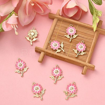8Pcs Alloy Enamel Pendants ENAM-YW0002-31E-1