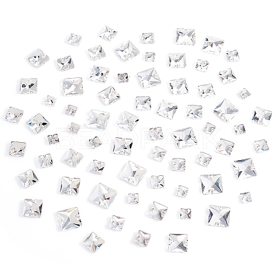 75Pcs 5 Styles Square Shape Sew on Rhinestone GLAA-GA0001-60A-1