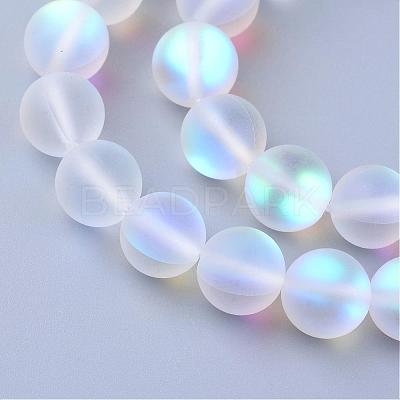 Synthetic Moonstone Beads Strands G-R375-10mm-A13-1