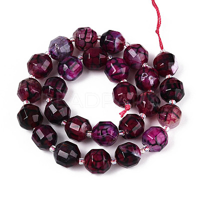 Natural Agate(Dyed & Heated) Beads Strands G-T139-92B-1