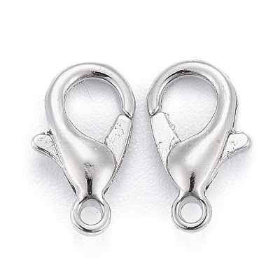 Platinum Plated Zinc Alloy Lobster Claw Clasps X-E103-P-NF-1