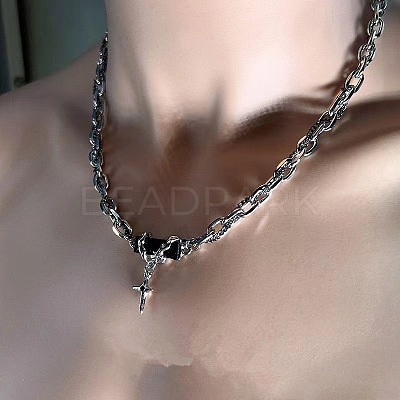 Gothic Style 304 Stainless Steel Pendant Necklaces for Men FS-WG470F1-01-1