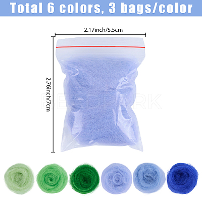 18Pcs 6 Colors DIY Wool Roving DIY-SP0005-80B-1