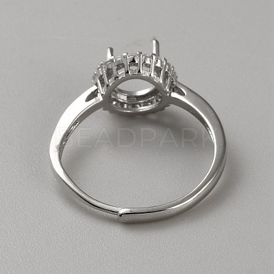 Sterling Silver Open Cuff Ring Findings STER-WH0061-21D-1