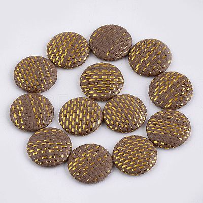Handmade Straw Woven Cabochons WOVE-S119-03B-01-1