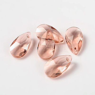 Faceted Teardrop Glass Pendants X-GLAA-O008-A10-1