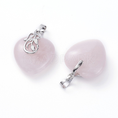 Natural Rose Quartz Pendants G-G807-C02-1