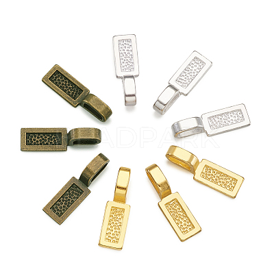 Tibetan Style Alloy Glue-on Flat Pad Bails TIBE-TA0001-09-1