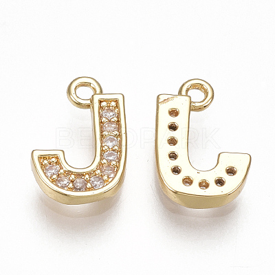 Brass Cubic Zirconia Charms X-KK-S348-330J-1