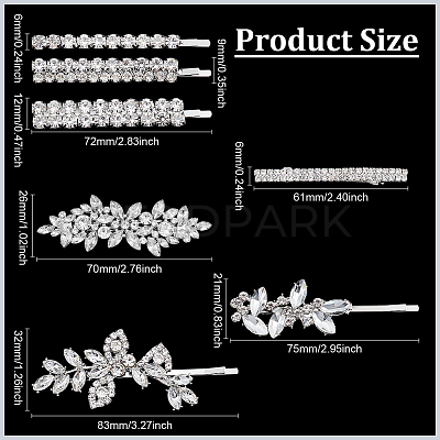 2 Sets 2 Styles Iron Crystal Rhinestone Hair Bobby Pins OHAR-ME0001-05-1