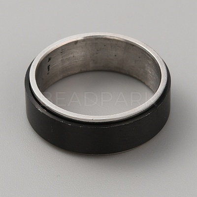 304 Stainless Steel Plain Rotating Finger Ring LS-RJEW-WH0011-10G-EB-1