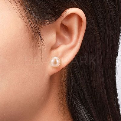 Valentine Presents for Her 925 Sterling Silver Ball Stud Earrings EJEW-D029-9mm-1-1