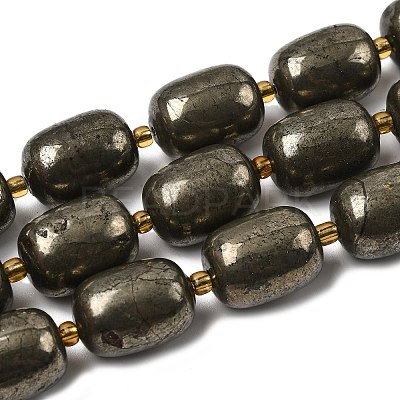 Natural Pyrite Beads Strands G-Z131-D01-01-1