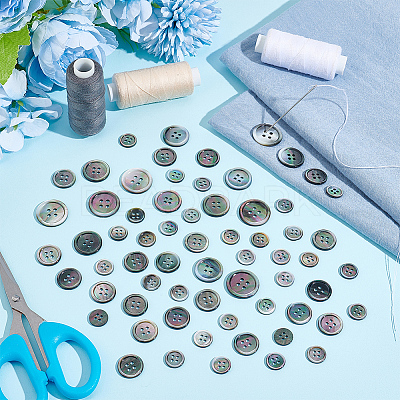 26Pcs 4 Style Natural Shell Buttons BUTT-NB0001-67-1