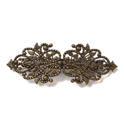 Brass Filigree Hair Barrette OHAR-PW0001-201AB-1