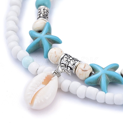 Cowrie Shell Anklets X-AJEW-AN00244-1