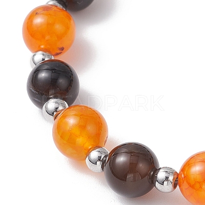 Leaf Alloy Charm Bracelets BJEW-JB12467-02-1