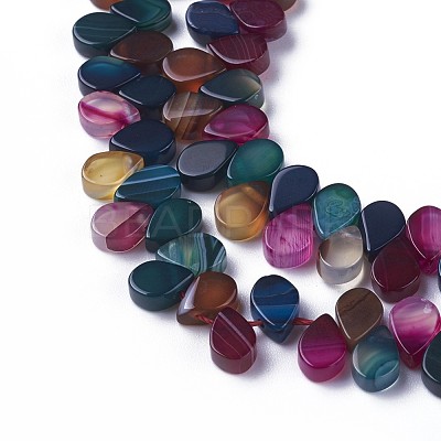 Dyed Natural Agate Beads Strands G-F595-A13-1