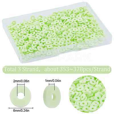 3 Strands Flat Round Handmade Polymer Clay Beads CLAY-SC0001-69A-1