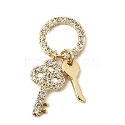 Brass Micro Pave Clear Cubic Zirconia Pendants KK-H267-092G-1