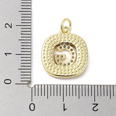 Rack Plating Brass Micro Pave Clear Cubic Zirconia Pendants KK-E102-33G-G-1