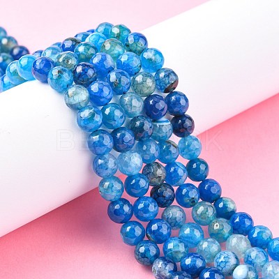 Natural Agate Bead Strands X-G-K166-07F-8mm-06-1
