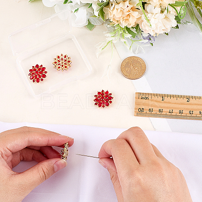 4Pcs Brass Micro Pave Cubic Zirconia Buttons DIY-FG0007-82D-1
