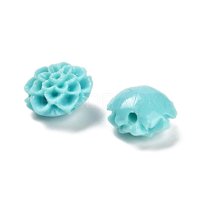 Synthetic Coral 3D Flower Rose Beads CORA-L046-A06-1