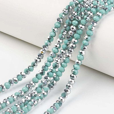 Electroplate Opaque Glass Beads Strands X-EGLA-A034-P4mm-M13-1